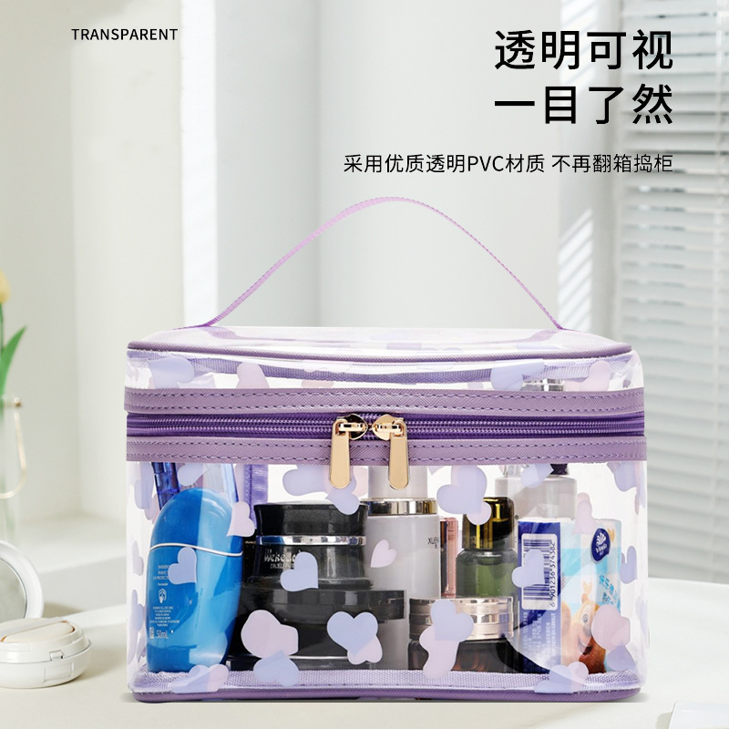 2025 New style fashionable pvc hand-held toiletry bag, travel cosmetics storage, multi-functional portable waterproof makeup bag Item Picture
