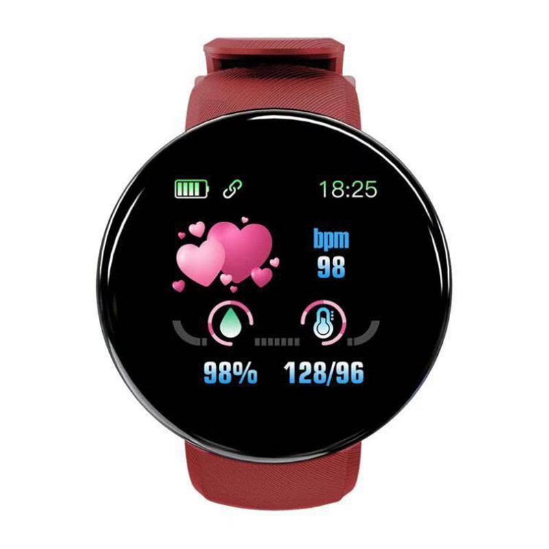 Cross-border new product D18S round screen smart bracelet, color screen Bluetooth watch, step counting, sleep monitoring, heart rate monitoring, sports bracelet Specification drawing