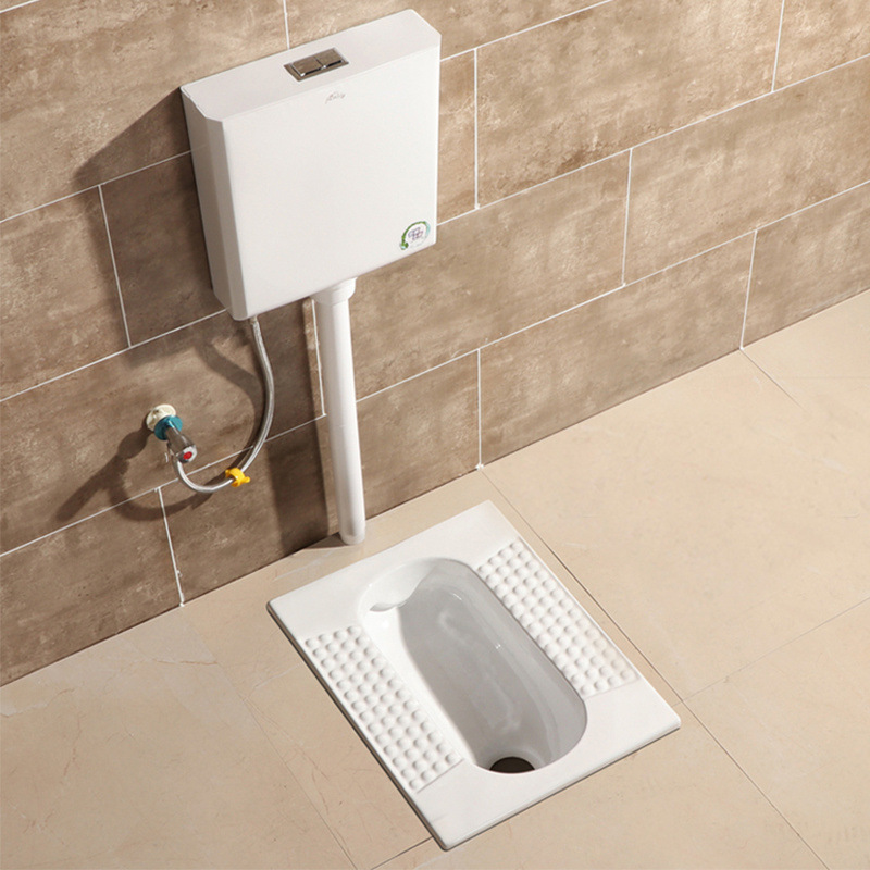 Household ceramic squat toilet with water tank, complete set of squat toilet, anti-odor toilet, toilet bowl, bathroom direct sales one piece details Picture