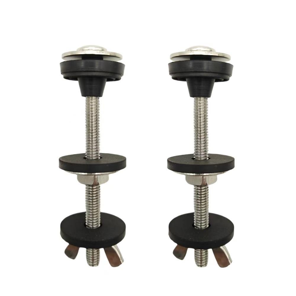 Toilet tank screws, split toilet bowl, bathroom accessories, 2-inch and 3-inch foamed rubber sealing rings, extended screw rods full figure