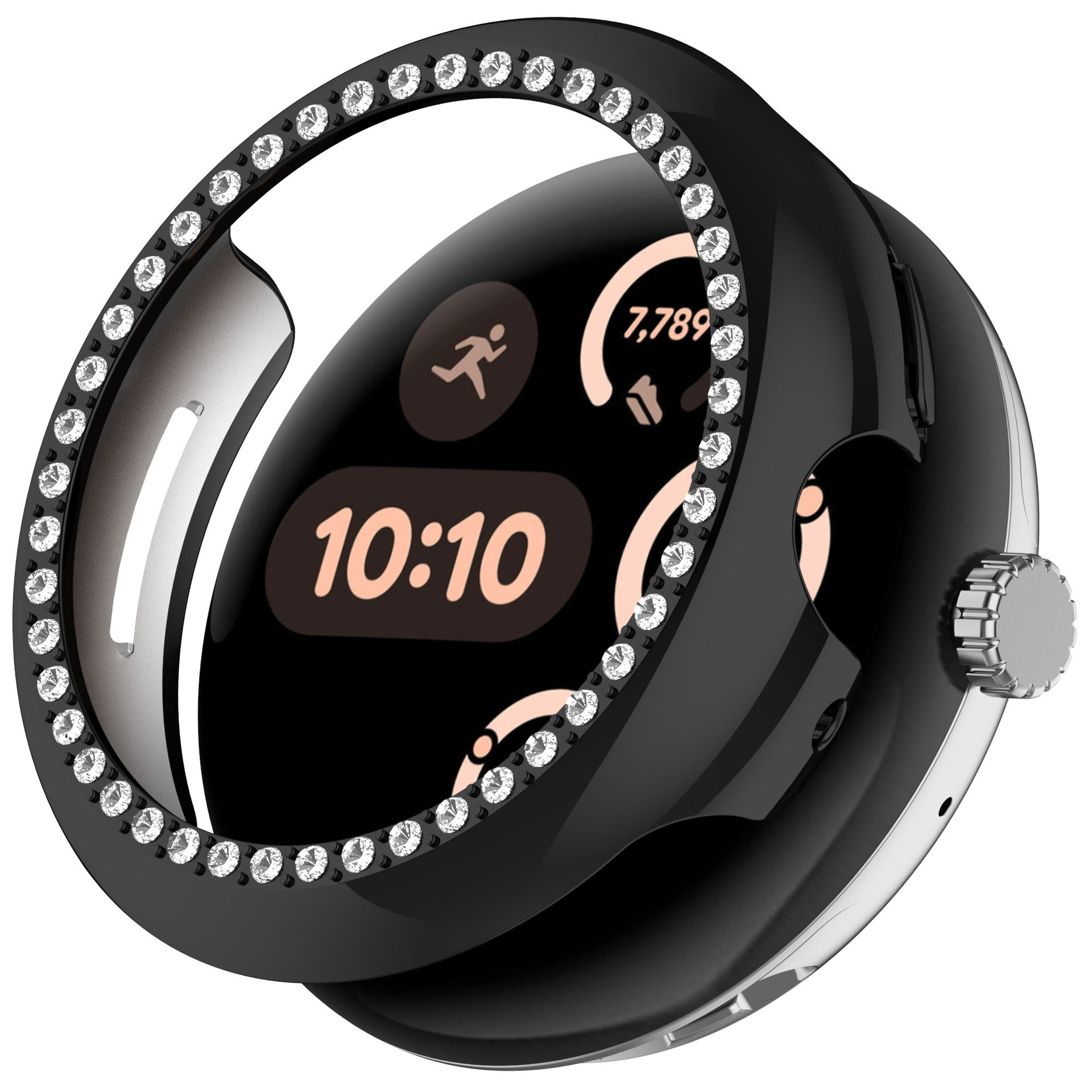 Google Pixel Watch3 semi-enclosed protective case, Google Watch3 case, single diamond hollow PC case Item Picture