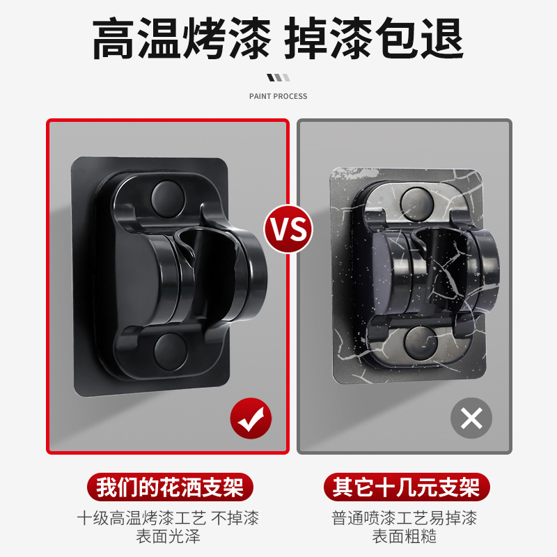 Non-drilling showerhead stand, adjustable bathroom showerhead accessory, fixed rain shower, lotus pod wall base Application Scenario