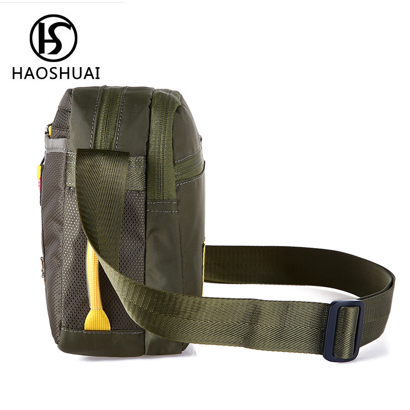 New trendy men's nylon shoulder bag, crossbody bag, large-capacity casual men's waterproof outdoor backpack, men's bag details Picture