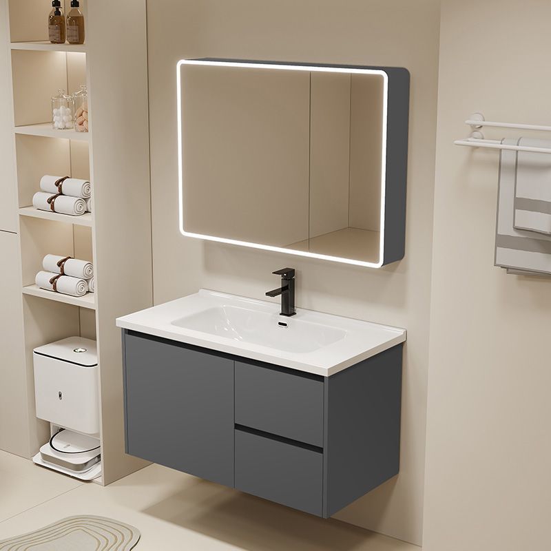 Home smart thickened smart space aluminum bathroom cabinet set, washbasin and washbasin integrated ceramic basin bathroom full figure