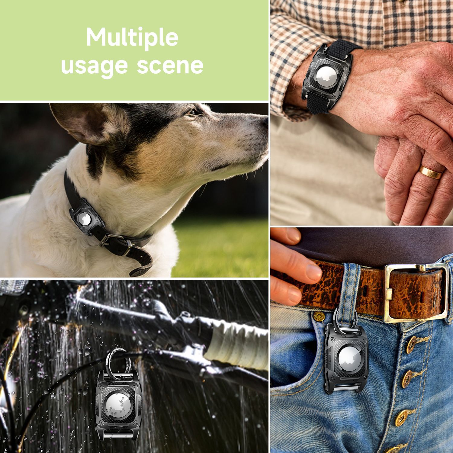Suitable for anti-loss airtag pet style lanyard hole disassembly and assembly tracking waterproof case dog strap collar webbing cat and dog leash Item Picture