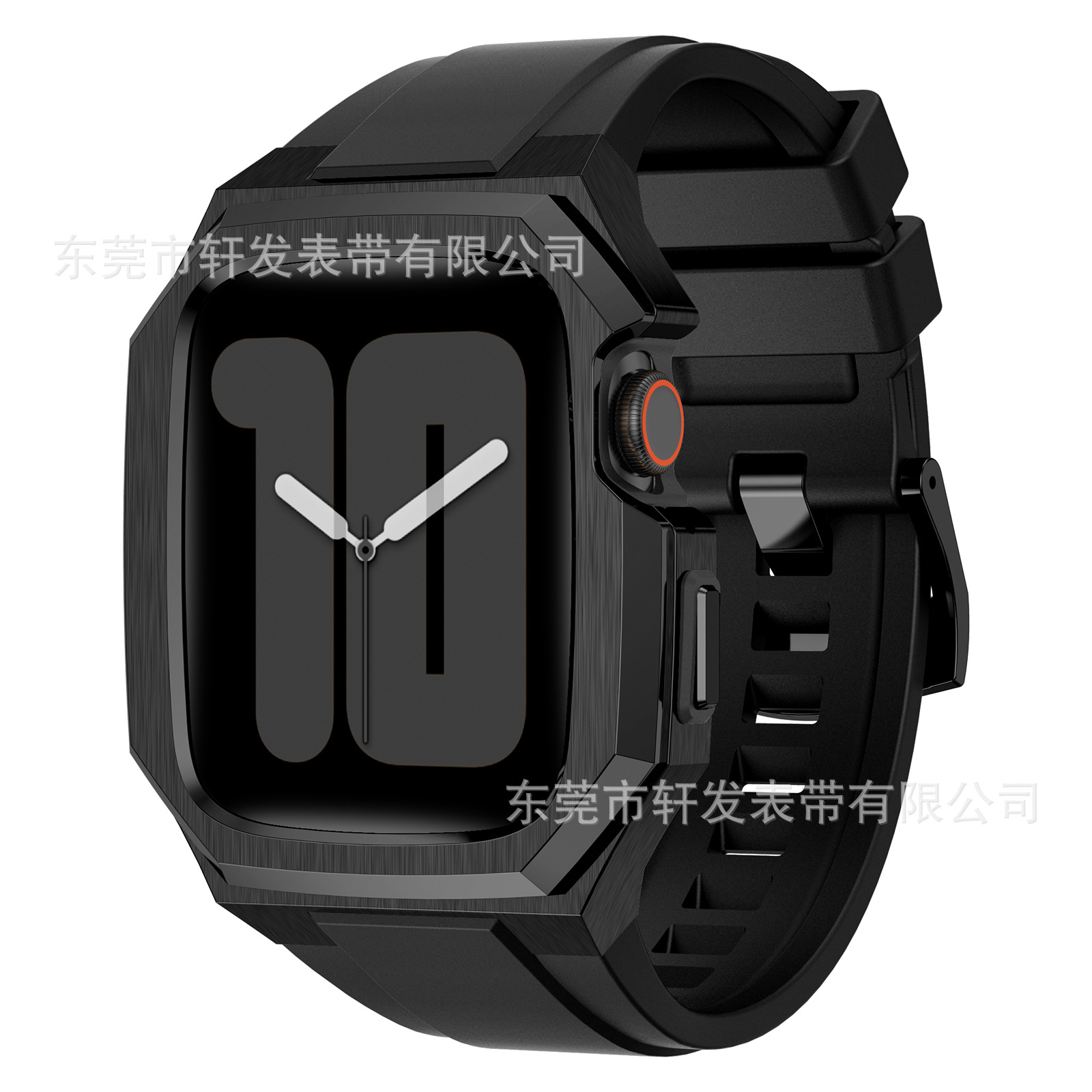 Suitable for Apple watch 45678SEApple i watch, stainless steel protective case, integrated fluororubber watch strap Application Scenario