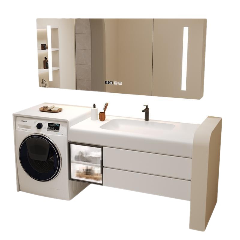 Rock plate ceramic Corine bathroom cabinet, bathroom set, bathroom cabinet, balcony washing machine integrated cabinet, rock plate washbasin Item Picture