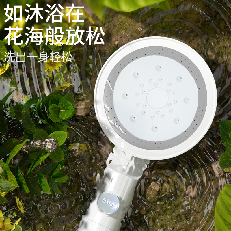 New pressurized shower head, household filter, shower heater, bath, bathroom steel plate pressurized rain shower head details Picture