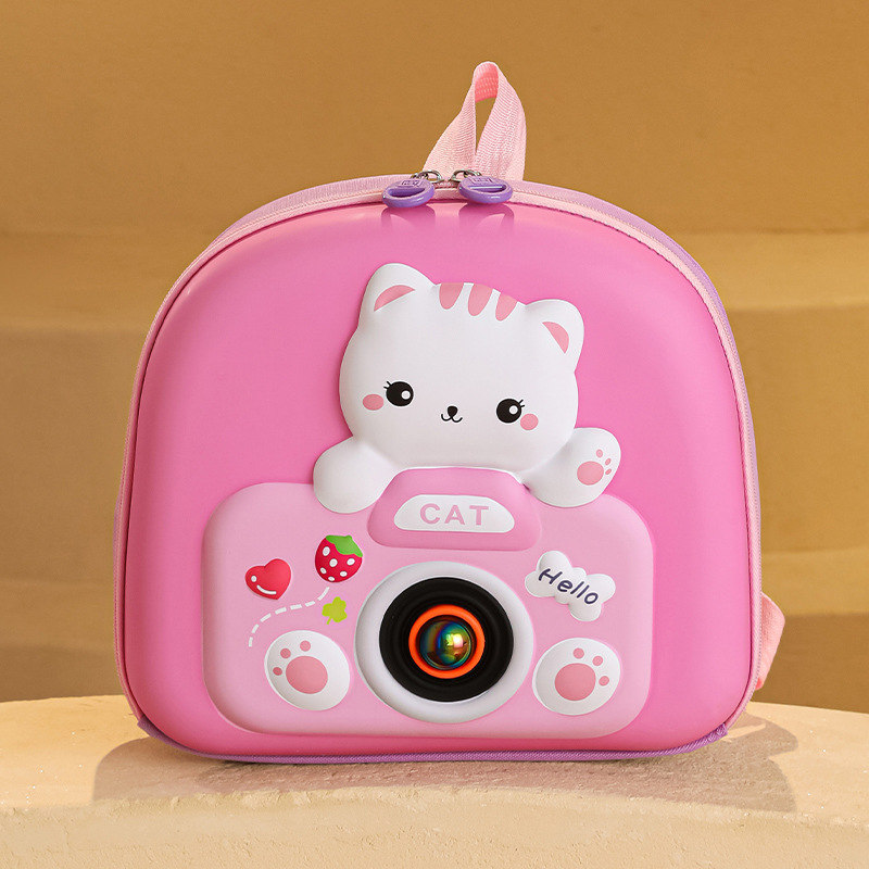 2025 New Korean version children's hard-shell flashing light backpack, boys' and girls' kindergarten schoolbag, cute cartoon small backpack Application Scenario