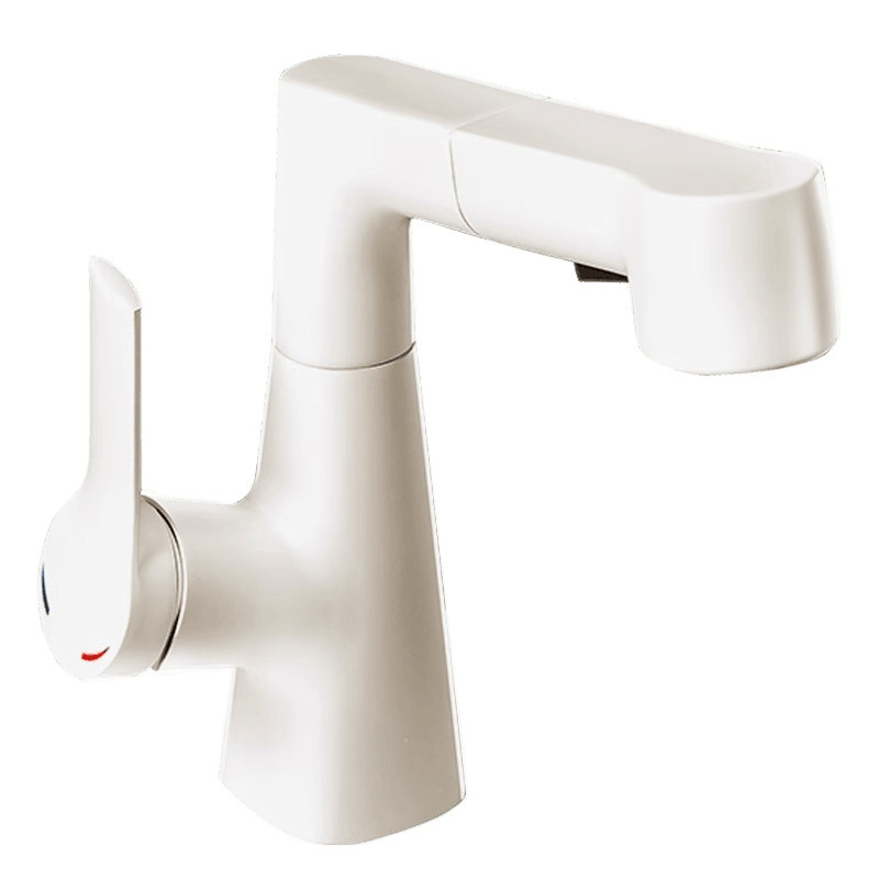 Cream white faucet, washbasin, pull-out lift, household hot and cold washbasin, washbasin, countertop, bathroom, toilet Item Picture