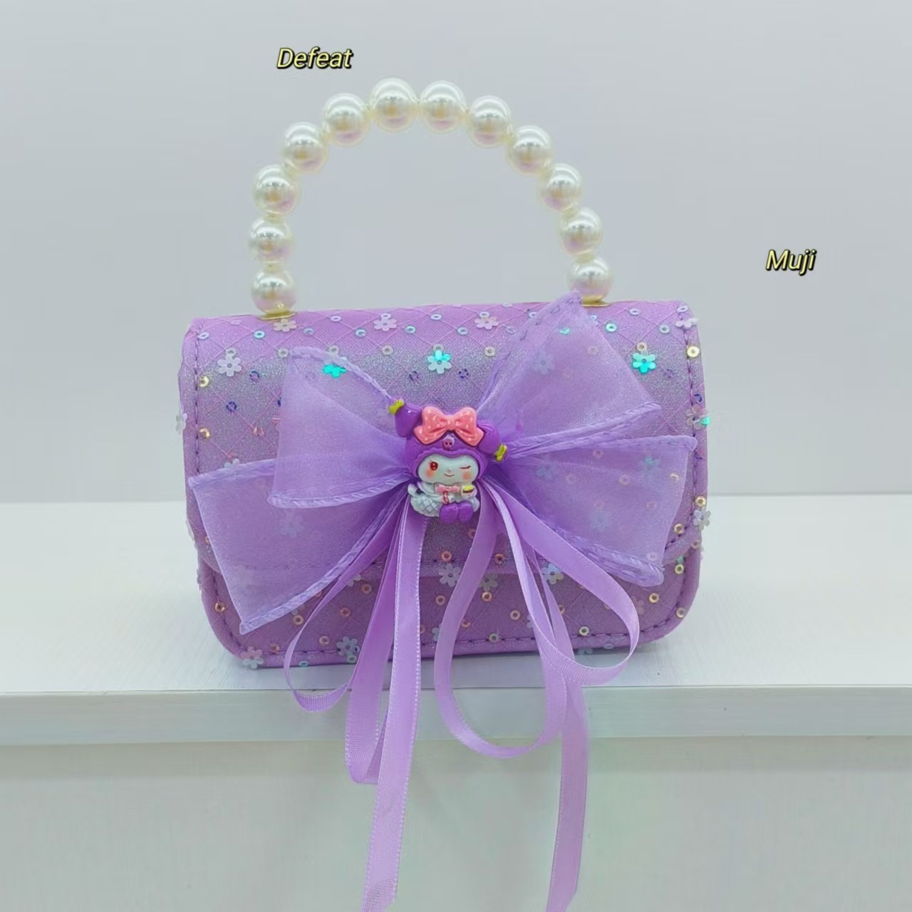 Melody Pearl hand-held princess Bag, Kuromi crossbody accessory bag, Bow Girl Lucky Money Bag, chain bag Specification drawing