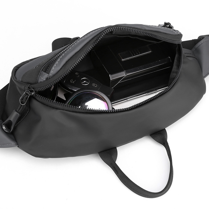 New trendy men's chest bag, running sports waist bag, outdoor water-resistant cycling bag, casual single-shoulder crossbody bag Specification drawing