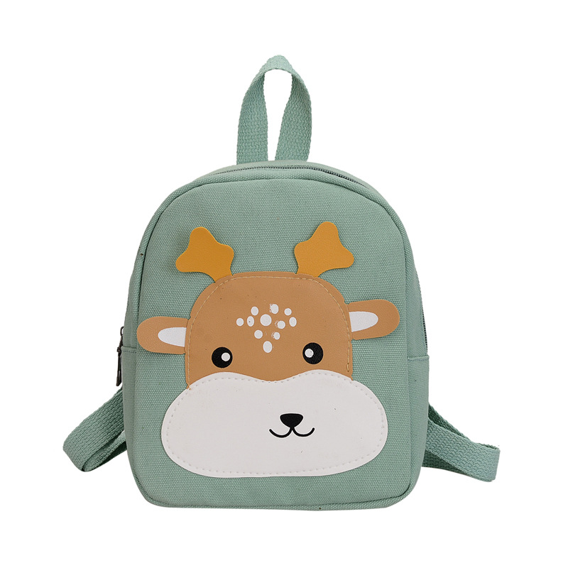 Cartoon kindergarten small schoolbags for boys and girls aged 3-6, cute backpacks, fashionable color-blocking canvas children's backpacks Item Picture