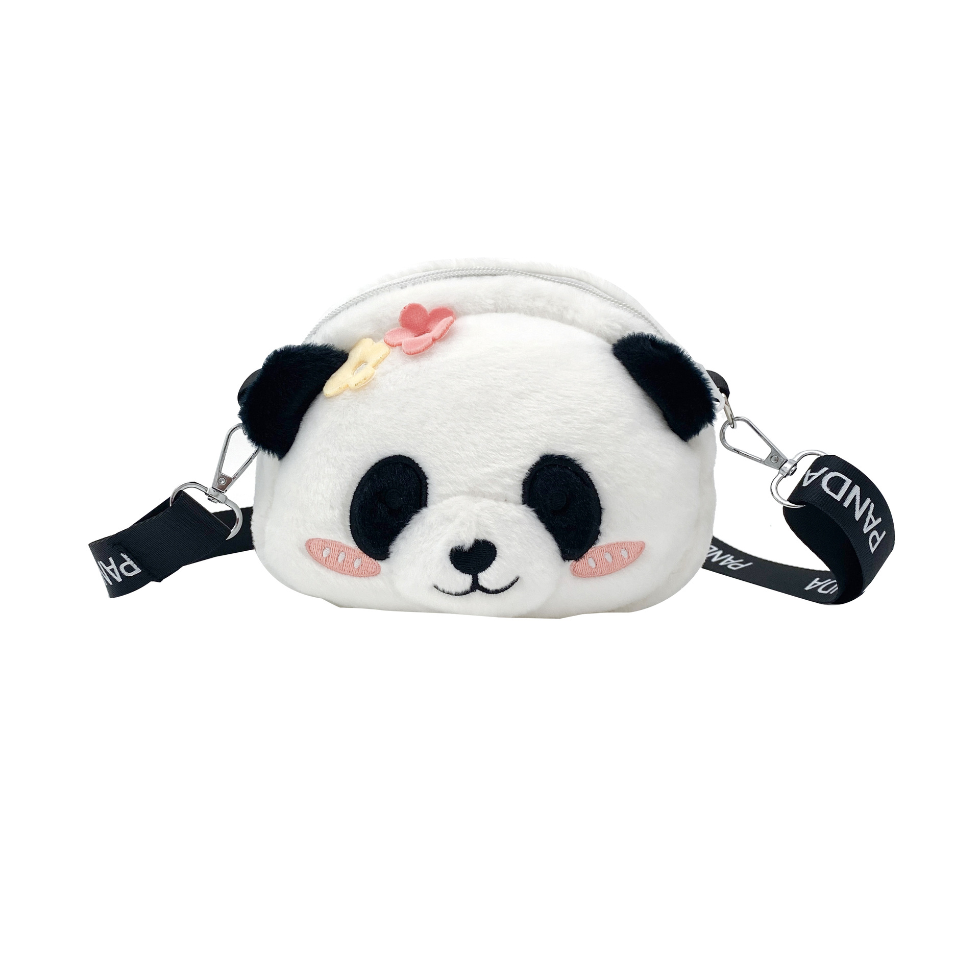 Cute panda plush bag for girls 2024 new trendy Japanese style girl crossbody bag Cartoon soft and cute doll bag Item Picture