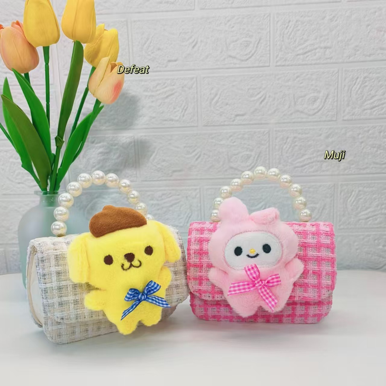 Melody Pearl handbag, Kuromi Princess Bag, chain small square bag, Little girl single-shoulder crossbody bag, accessory bag Application Scenario