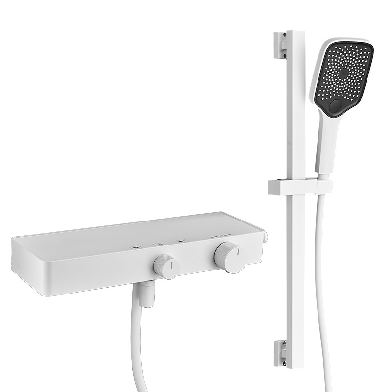 Wall-mounted digital shower head set for bathroom, household split simple shower head, no ceiling, white spray Item Picture