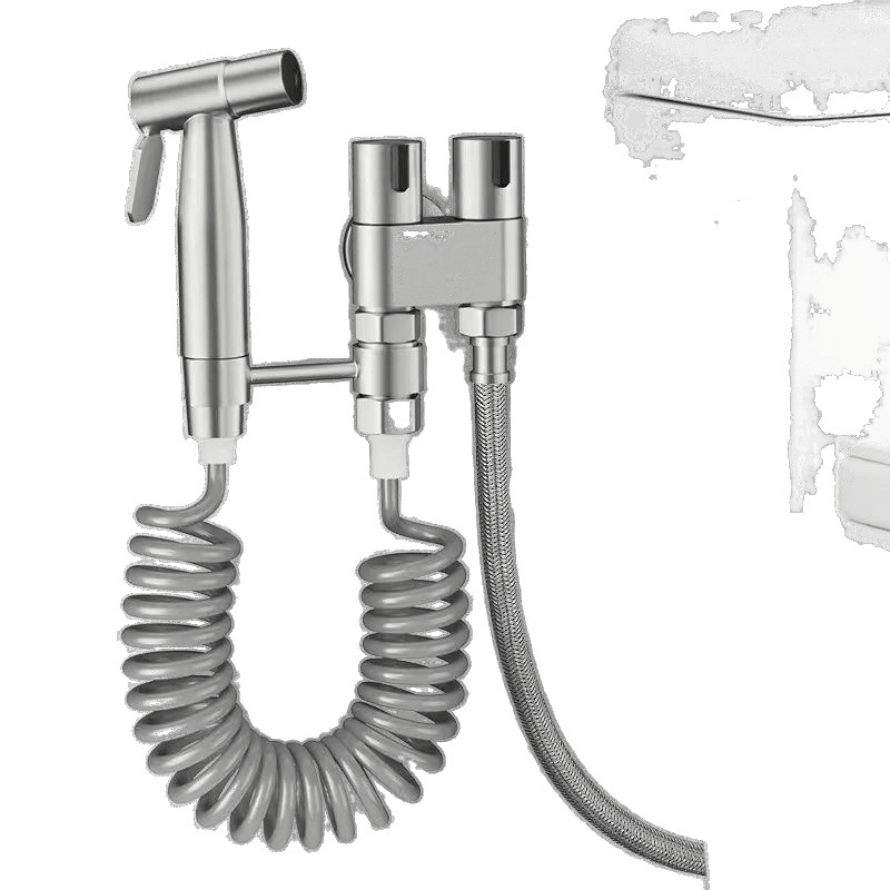 New 304 household spray gun toilet companion, one in and two out washing machine, three-way faucet for flushing the bathroom factory Item Picture