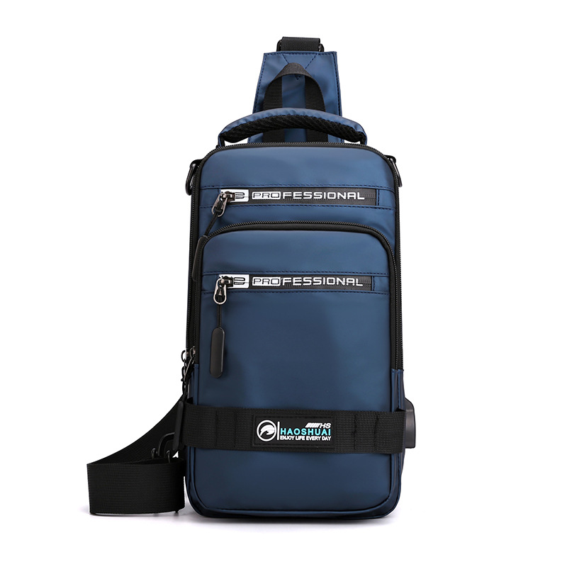 New men's Korean-style trendy chest bag, outdoor casual waterproof single-shoulder crossbody bag, large-capacity simple backpack Item Picture