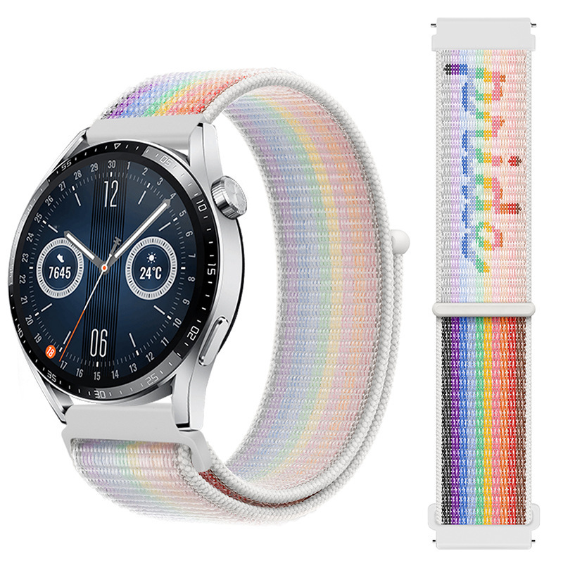Compatible with Huawei GT 5/4 watch straps and Garmin Samsung Watch 7/6 universal Velcro nylon loop straps Specification drawing