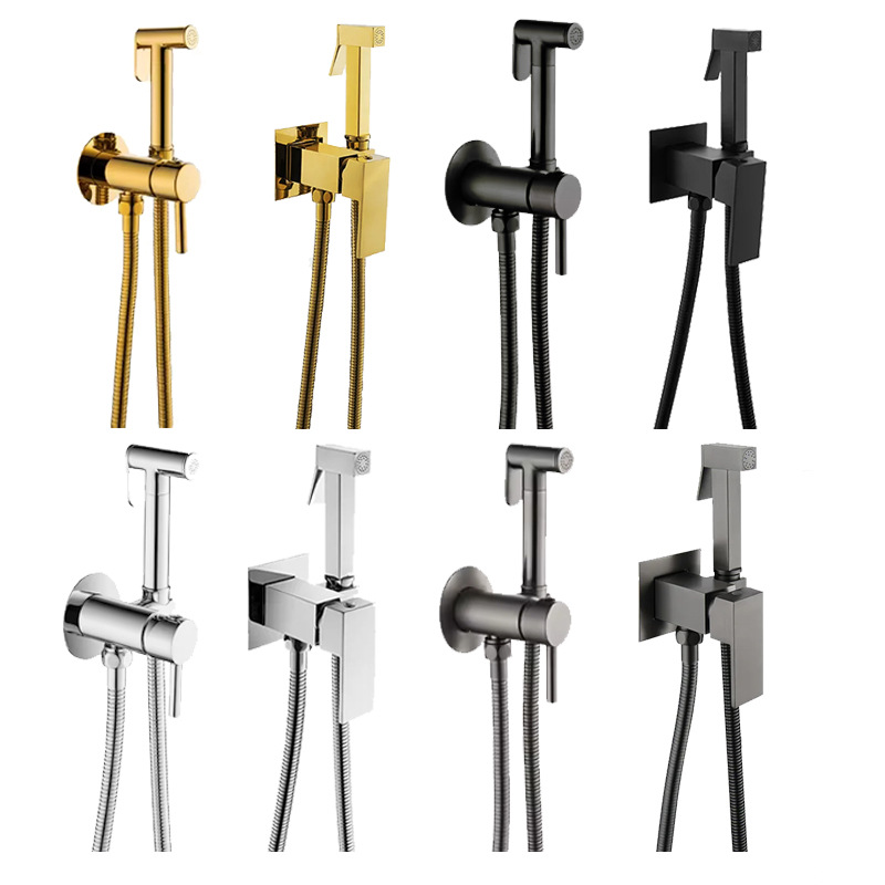 Toilet spray gun, faucet concealed installation, bidet spray gun, cold and hot adjustable toilet companion, bathroom pressurized spray gun full figure