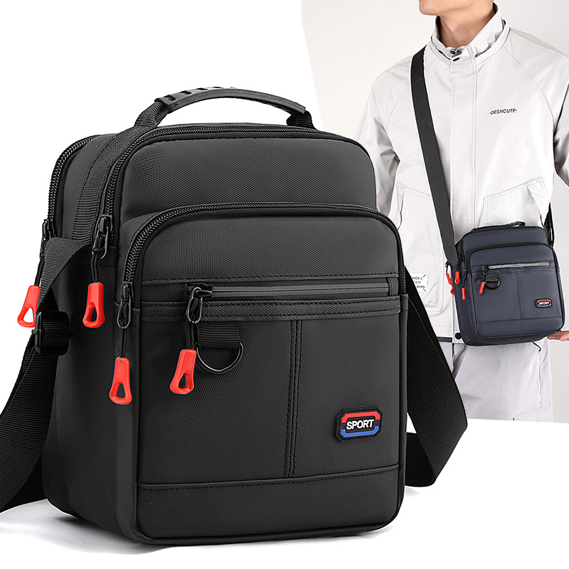 Men's crossbody bag 2024 new style fabric small backpack Men's travel casual single-shoulder bag Versatile Oxford fabric bag full figure