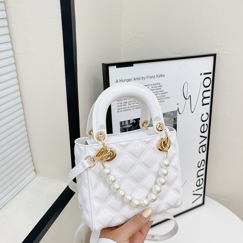 2025 Summer New trendy jelly bag, high-end Princess bag, diamond-shaped mini bag, single-shoulder hand-carry, crossbody pvc bag details Picture