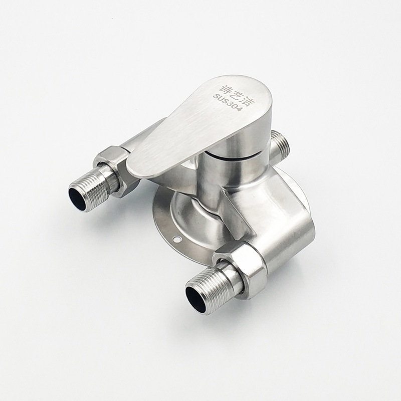 Factory direct sale SUS304 exposed shower main body, triangular shower, cold and hot mixed water valve, exposed pipe shower, portable type Item Picture