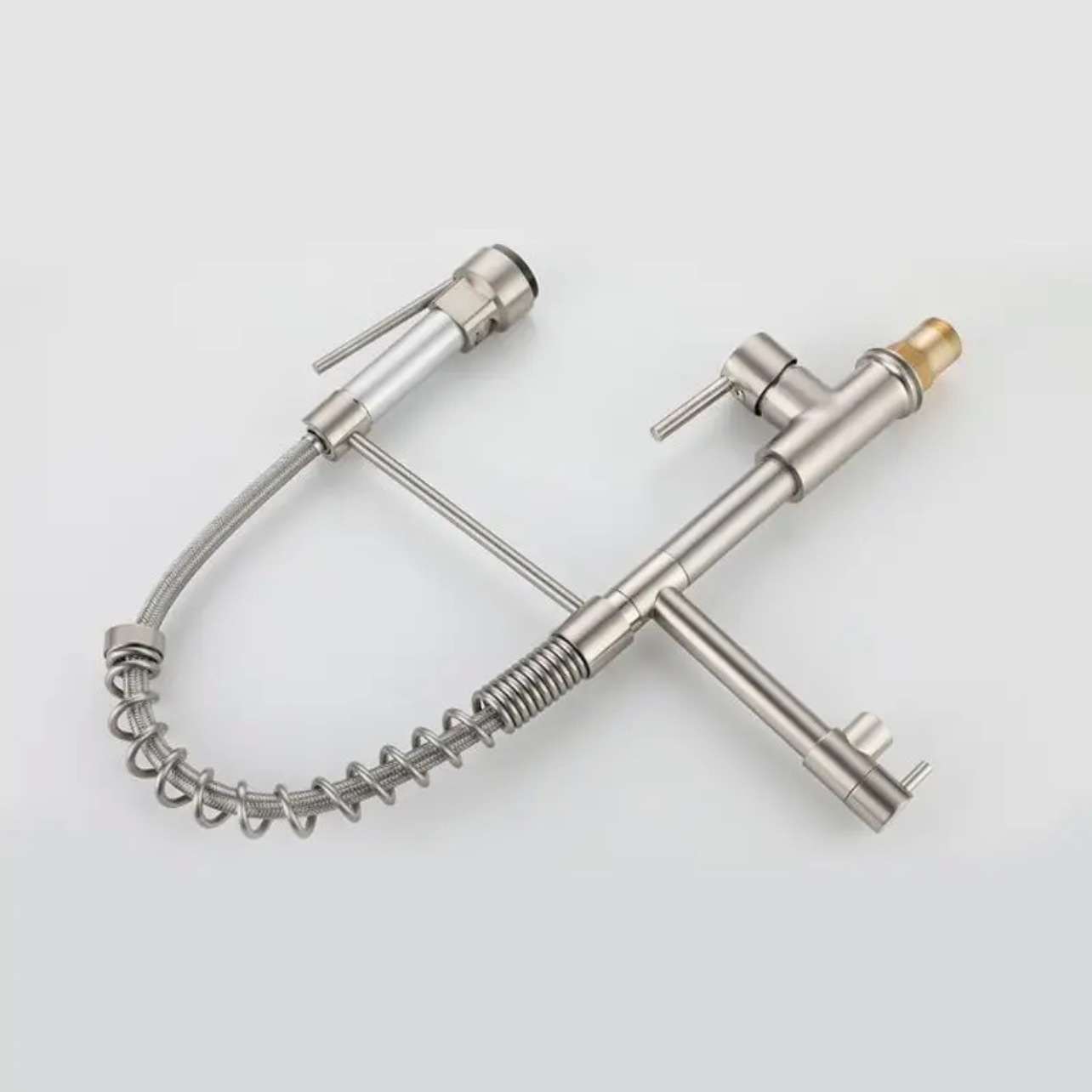 Cross-border all-copper spring faucet kitchen sink with rotatable and pull-out dual water outlet for cold and hot purified water spring faucet Specification drawing