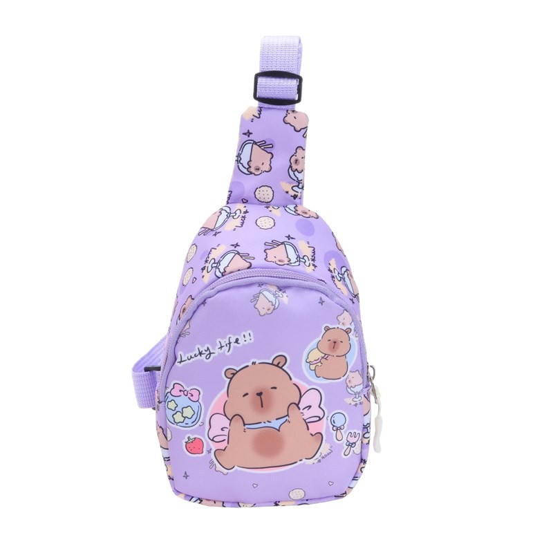 New children's bags with cartoon, anime, and stylish printed patterns, baby chest bags for casual outings, and crossbody coin purses for boys and girls Item Picture