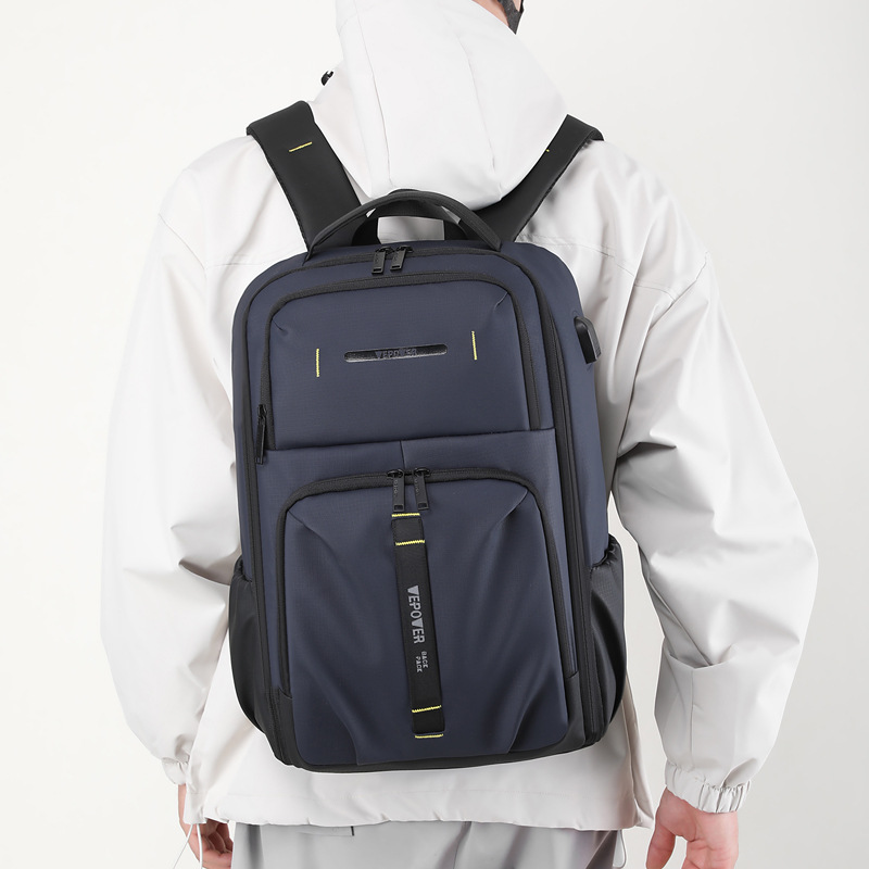 WEPOWER's new men's fashionable business backpack, college students' usb cable laptop bag, and lightweight backpack Specification drawing