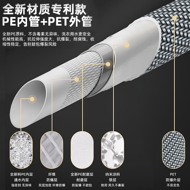 Fully automatic washing machine water inlet pipe, extended water pipe, universal joint, nylon screw socket, faucet connection pipe Item Picture
