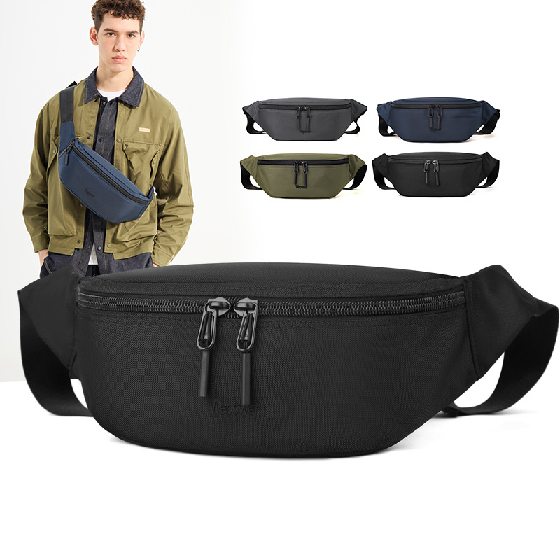 The new WEPOWER men's single-shoulder crossbody bag is a lightweight and simple chest bag, a small mobile phone crossbody bag and an outdoor sports waist bag full figure