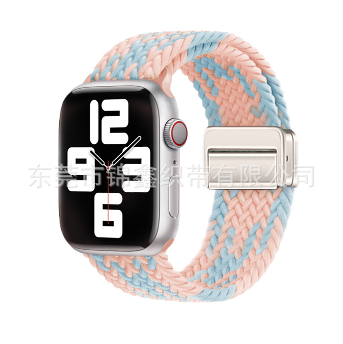 Woven nylon magnetic clasp metal iwatch strap s9 is suitable for applewatch s8 new se Item Picture