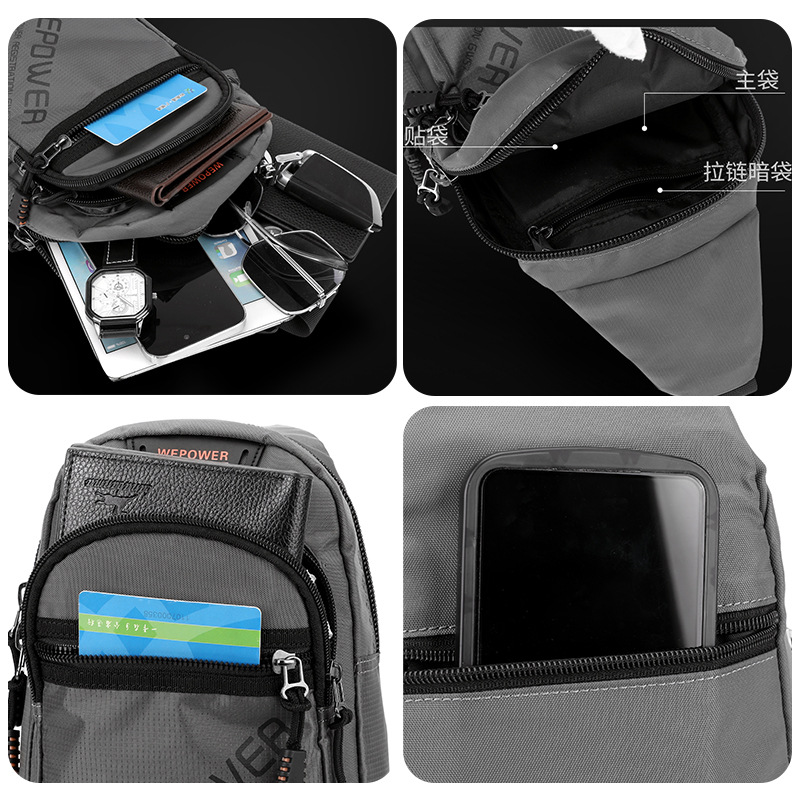 WEPOWER's new casual business Korean-style lightweight men's chest bag, single-shoulder chest travel sports crossbody backpack Application Scenario