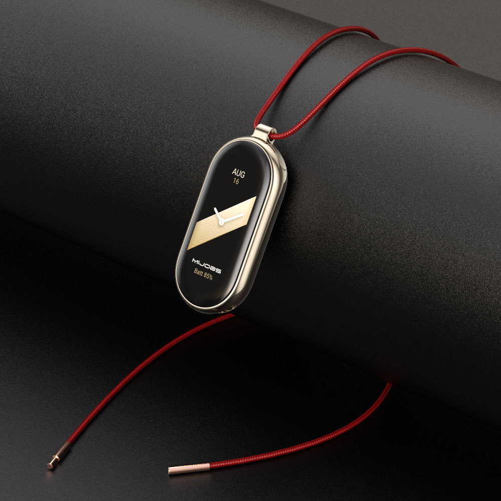 Applicable to Xiaomi Band 10/9/8, metal wristband connector, stainless steel Milan three-bead pendant necklace Application Scenario