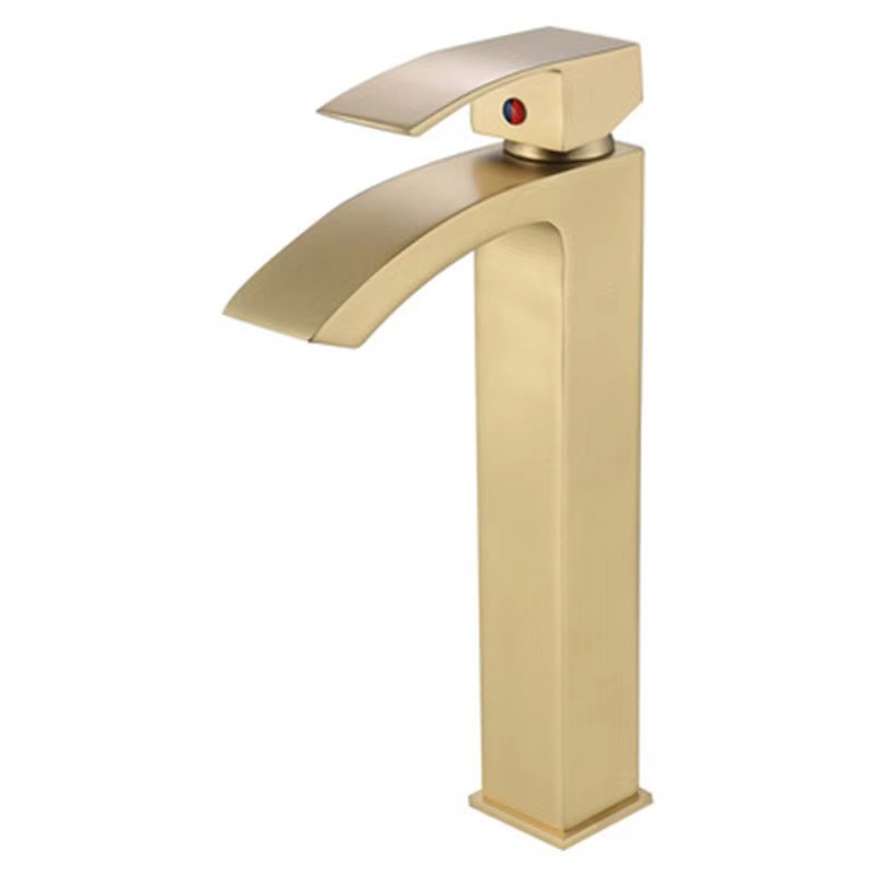 Cross-border square 304 stainless steel cold and hot washbasin faucet washbasin bathroom toilet waterfall faucet Item Picture