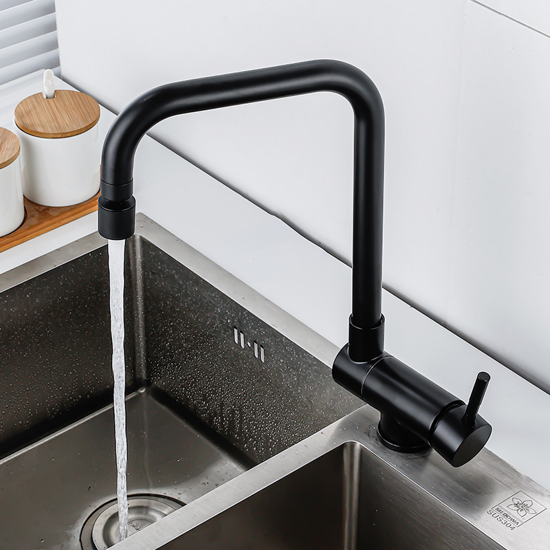 304 stainless steel kitchen sink, window-opening faucet, cold and hot rotating folding double-rotating sink mixing valve Specification drawing