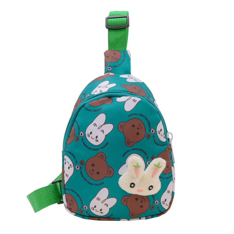 Children's bags 2023 Summer New crossbody bag, cute bear chest bag, Korean version mini nylon bag for boys and girls, trendy Item Picture