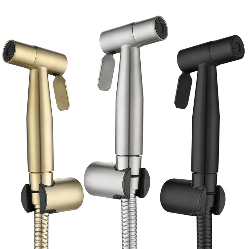 304 stainless steel toilet companion, spray gun set, showerhead, Angle valve, flushing device, pressurized wire drawing, golden women's washing device details Picture