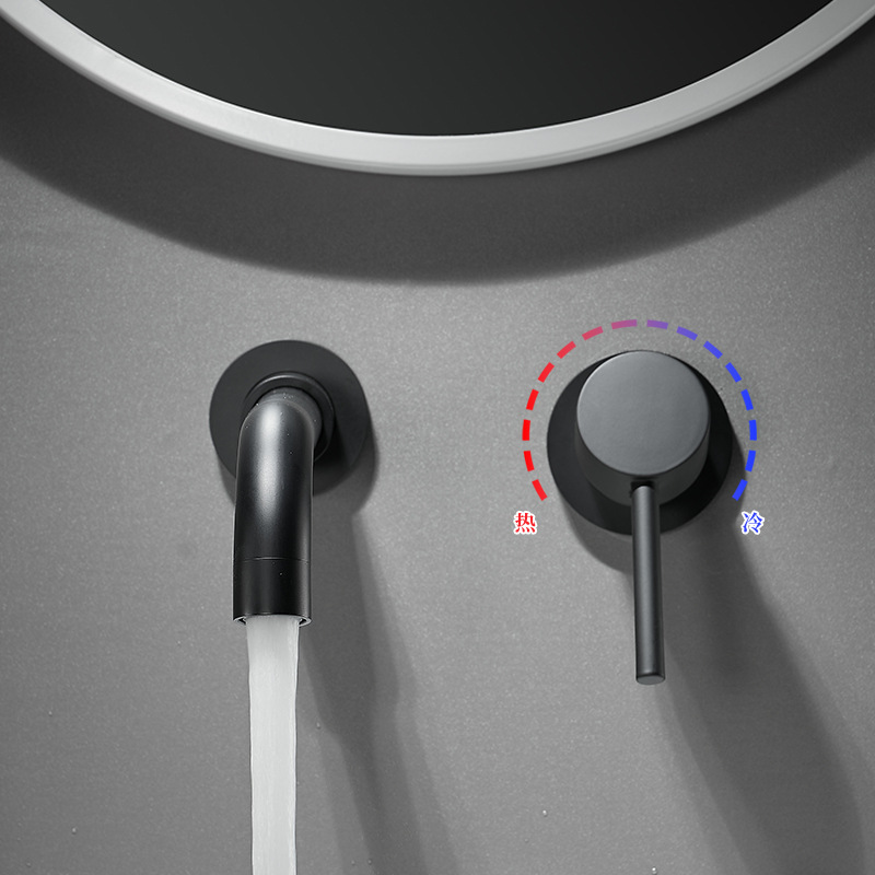 Concealed wall-mounted basin faucet, hot-melt pre-embedded cold and hot wall drainage water outlet, embedded washbasin faucet Application Scenario