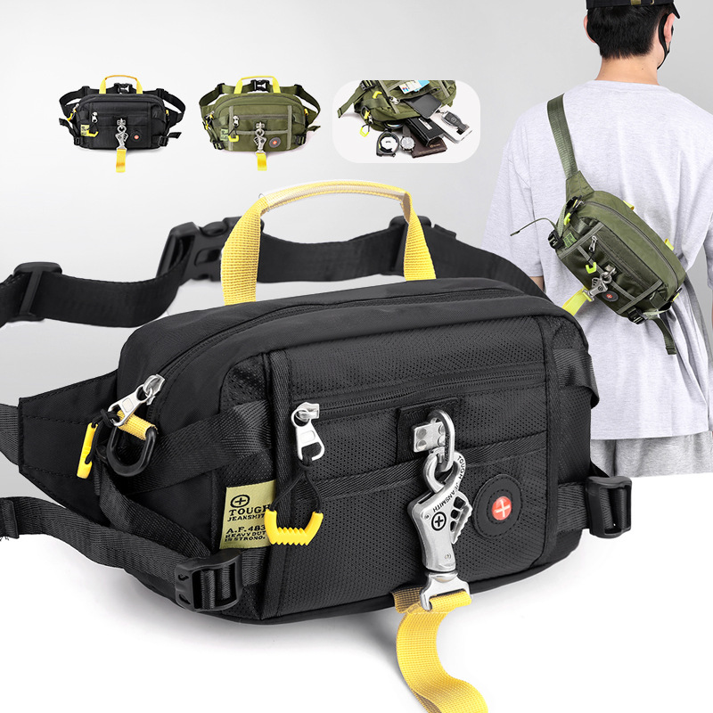 New cross-border large-capacity men's chest bag, outdoor single-shoulder bag, sports phone bag, multi-functional crossbody chest bag full figure