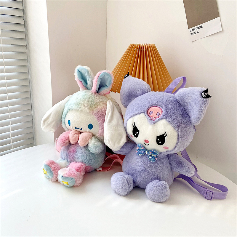 Cartoon color Sanrio series Kuromi dolls, Yuguigou Little White Melody claw machine plush toys full figure