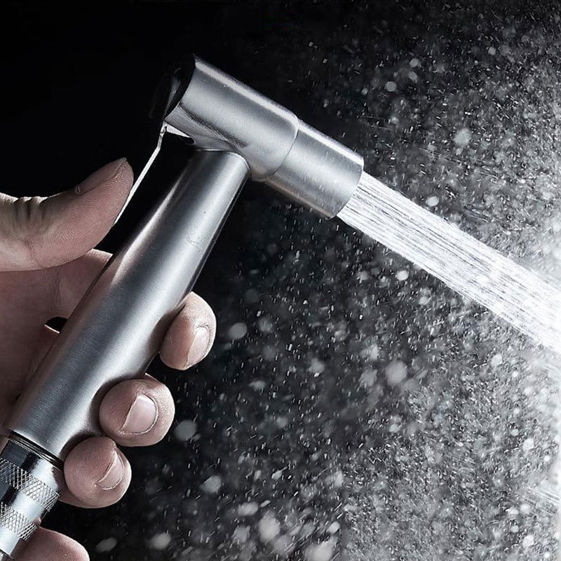 304 stainless steel spray gun set, toilet flush, feminine wash nozzle, toilet and bathroom flushing gun, companion pressurized details Picture
