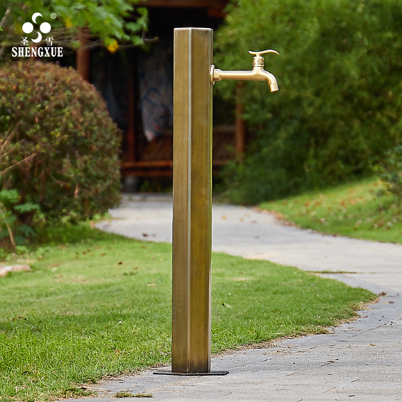 Antique-style 304 stainless steel outdoor animal faucet, anti-freezing crack column, courtyard garden outdoor faucet, household Application Scenario