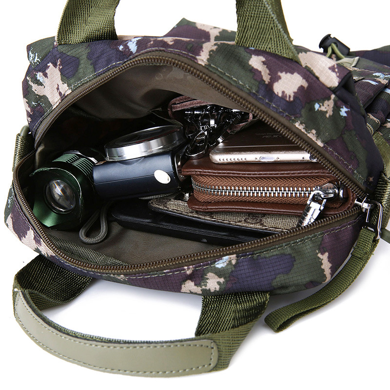 Wholesale men's hand-held crossbody bags, casual single-shoulder bags, outdoor waterproof fabric bags, sports and travel bags, cross-border supply Item Picture