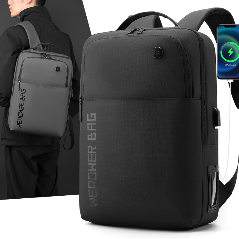 WEPOWER's new men's backpack, outdoor large-capacity backpack, men's multi-functional business and casual computer bag full figure