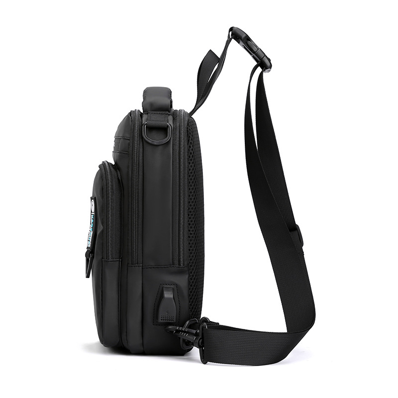Cross-border exclusive new men's multi-functional chest bag, casual single-shoulder crossbody bag, USB charging chest bag, anti-theft backpack Application Scenario