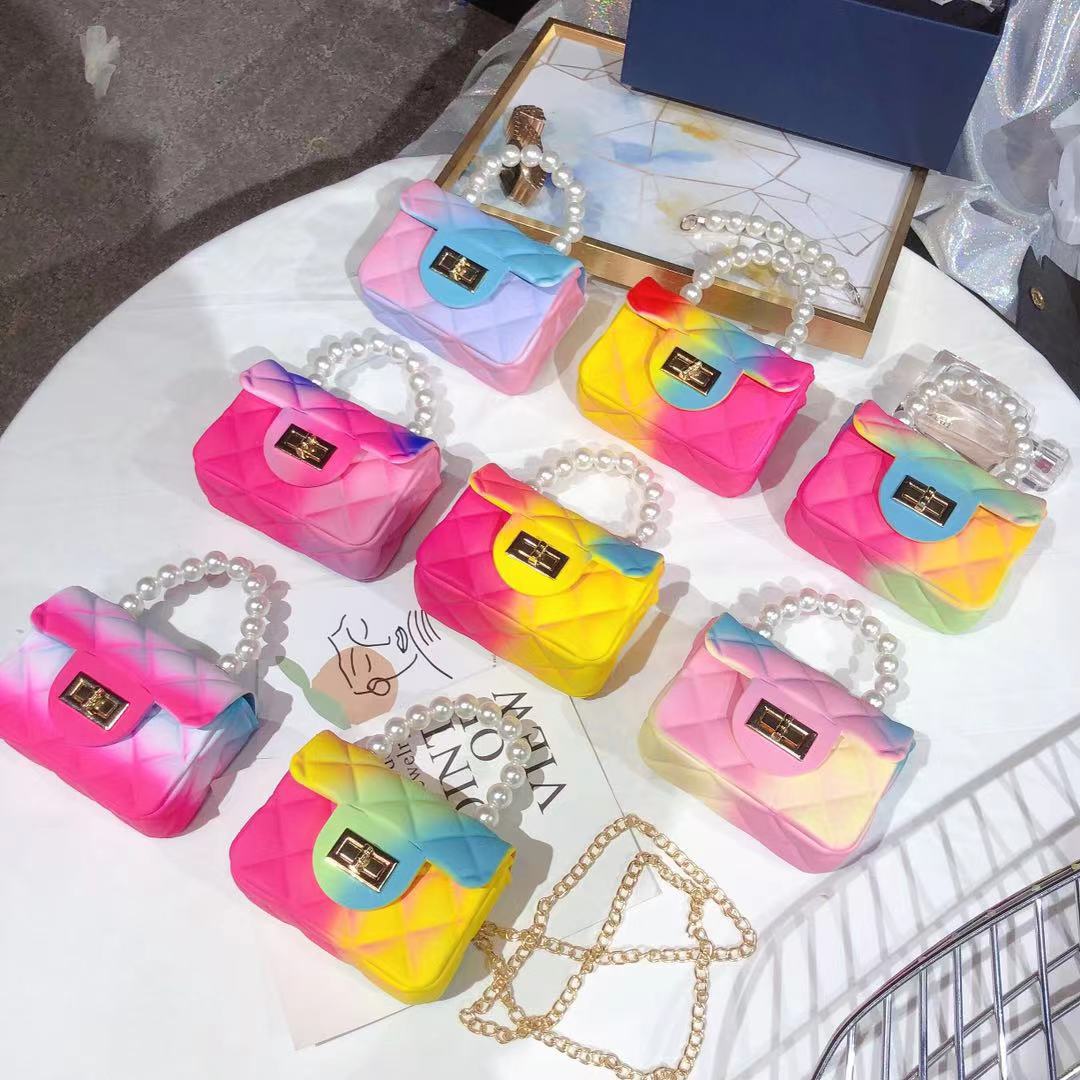 2025 Best-selling mini and compact jelly bag, candy-colored diamond-shaped crossbody bag, new versatile chain small square bag Specification drawing