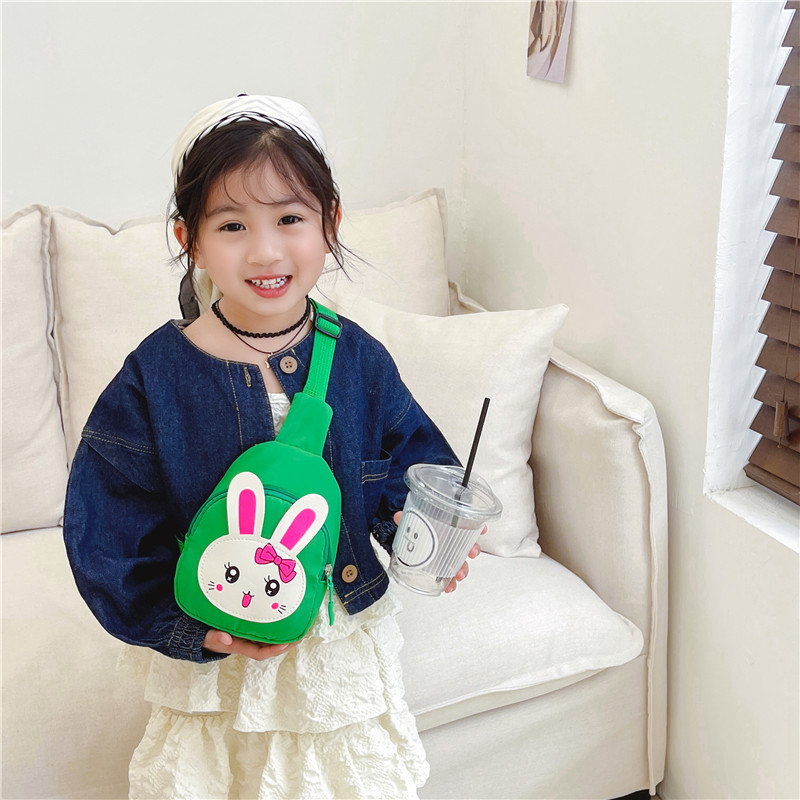 Cute children's small bag, cartoon rabbit girl crossbody bag, kindergarten baby canvas loose change accessory bag Specification drawing