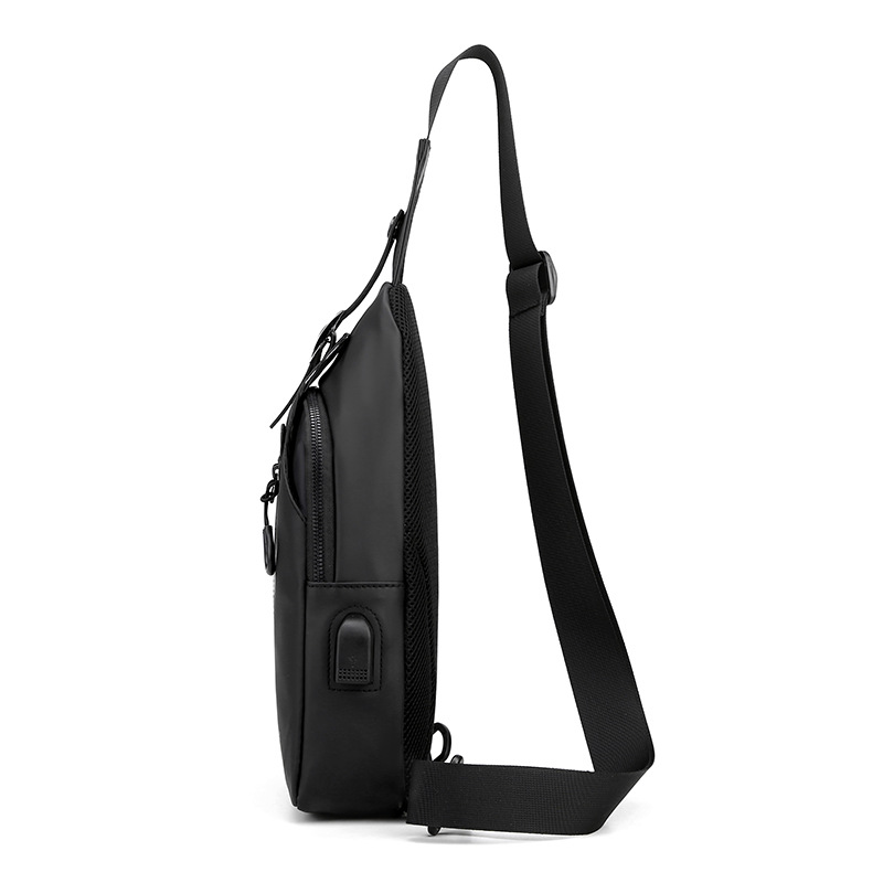 New cross-border men's outdoor chest bag, European and American trend usb chest bag, sports water-resistant crossbody bag, business backpack Specification drawing